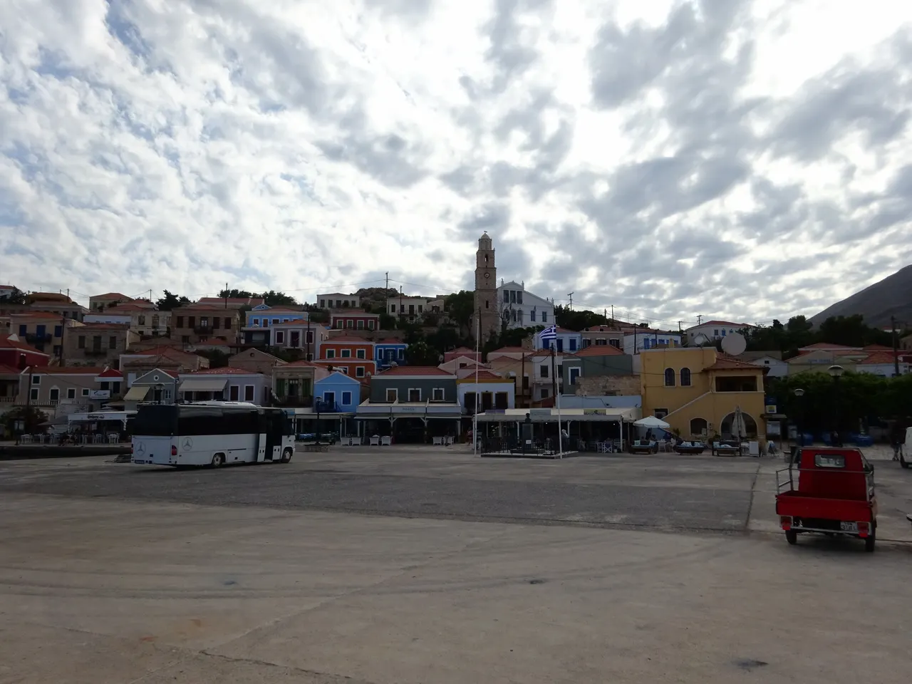 Chalki port view towards island