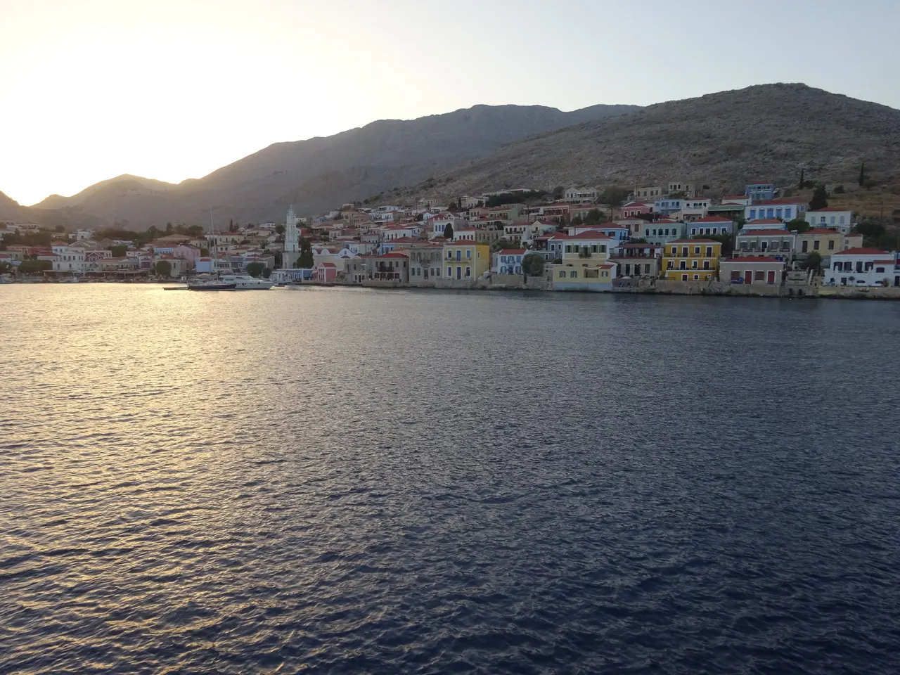 Chalki island when entering with boat