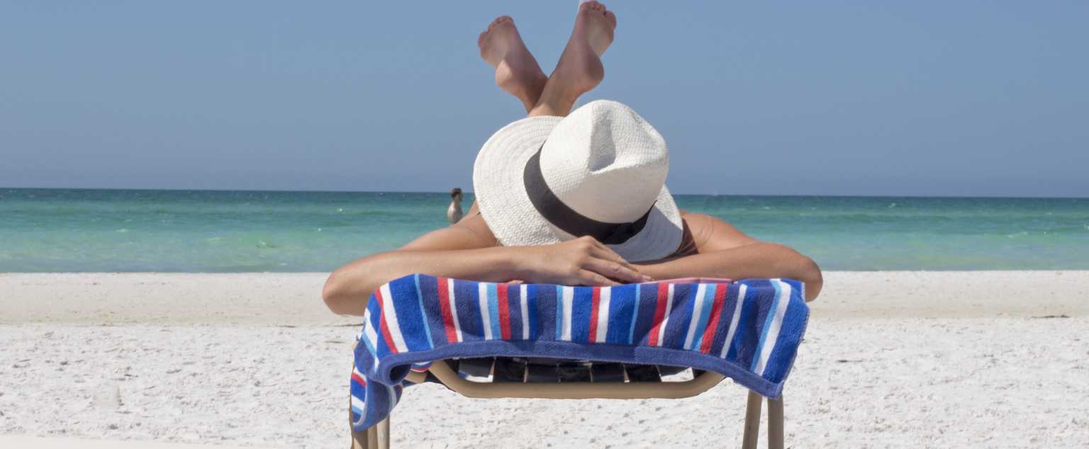 woman sunbathing at the beach