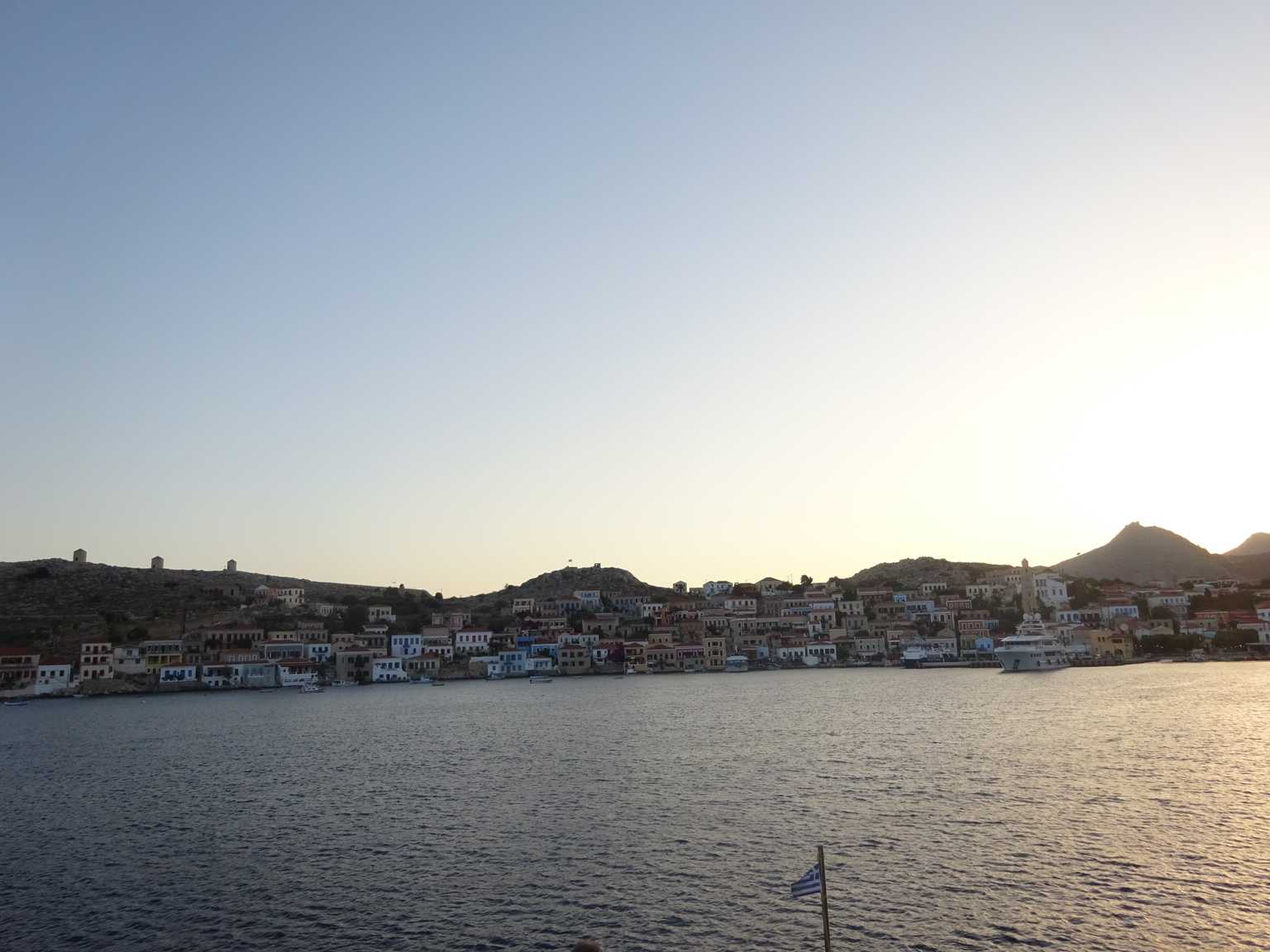 chalki island view when entering with boat view