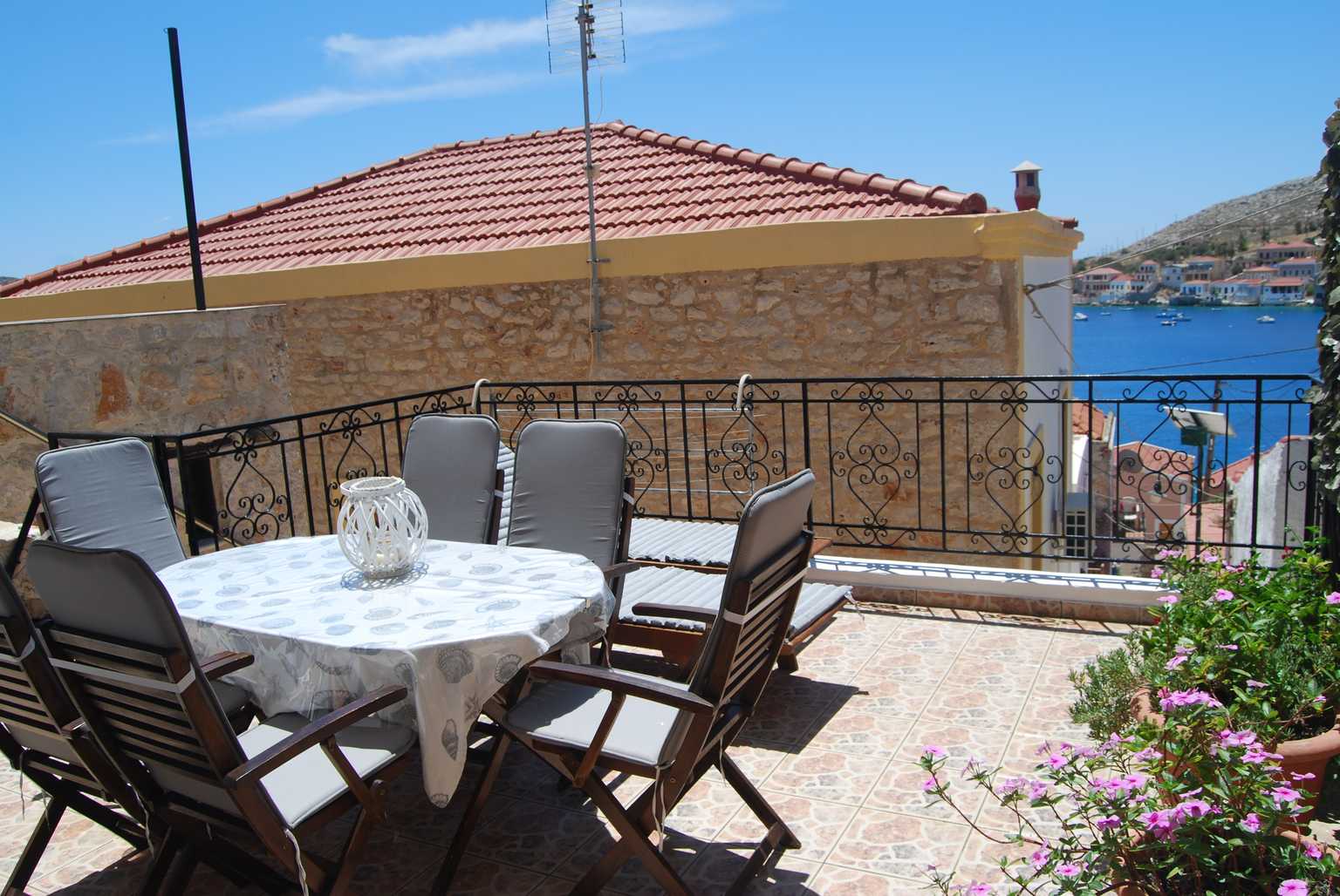 villa elena ground floor balcony view and furniture