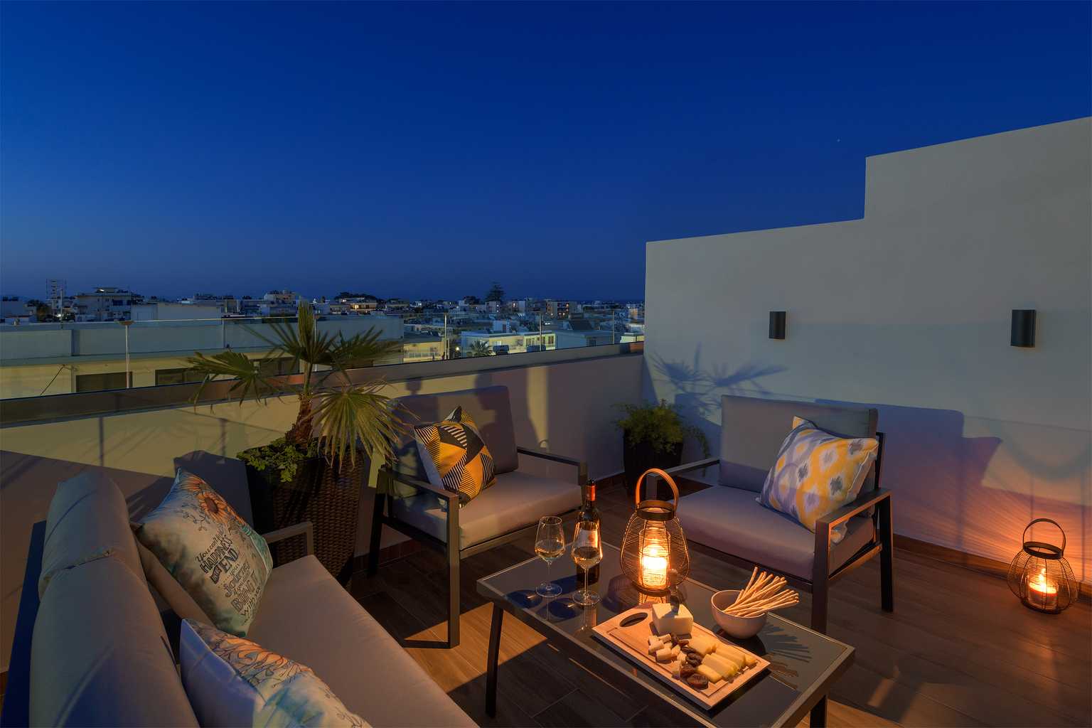 ilianthos home balcony view and furniture night view