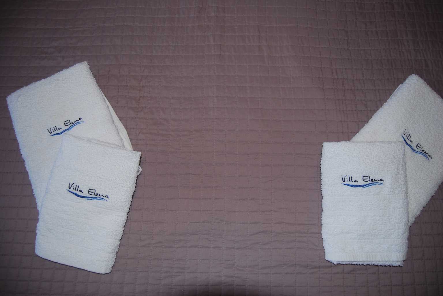 villa elena towels with logo