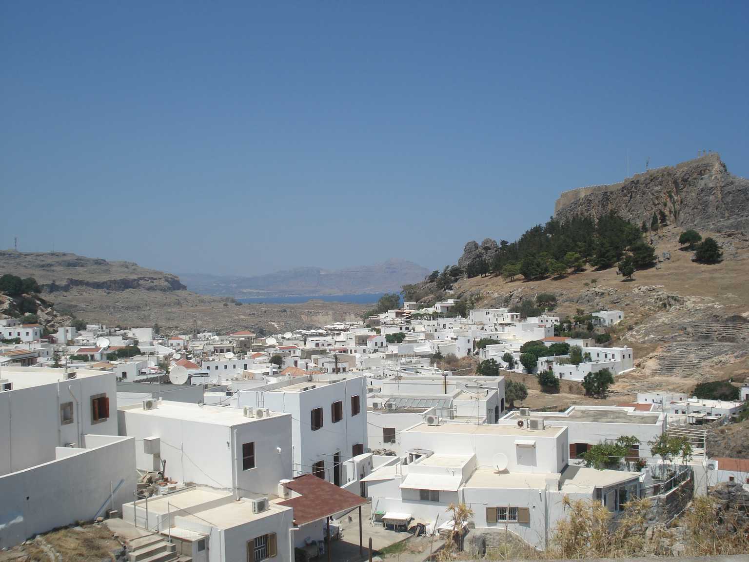 lindos town view from above