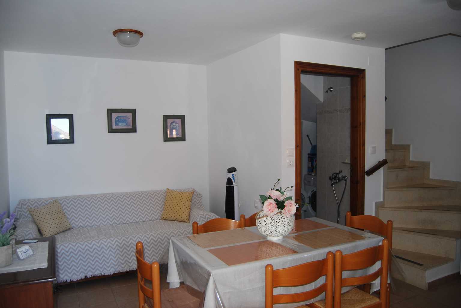 villa elena kitchen ground floor with couch table washroom stairs