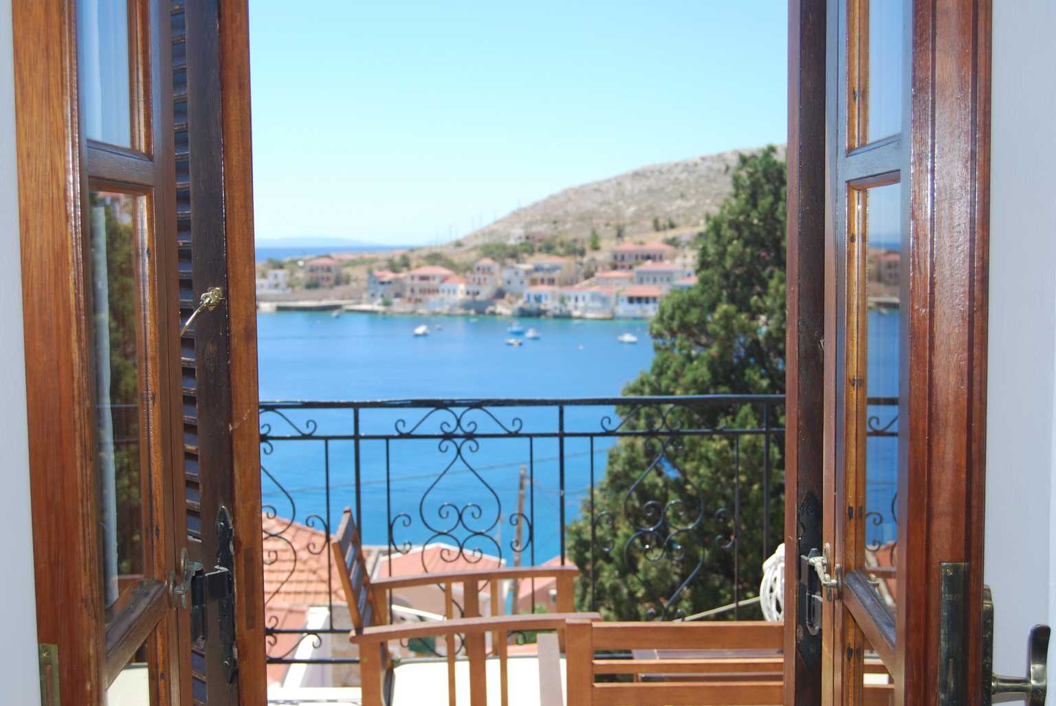 villa elena second bedroom balcony view from inside