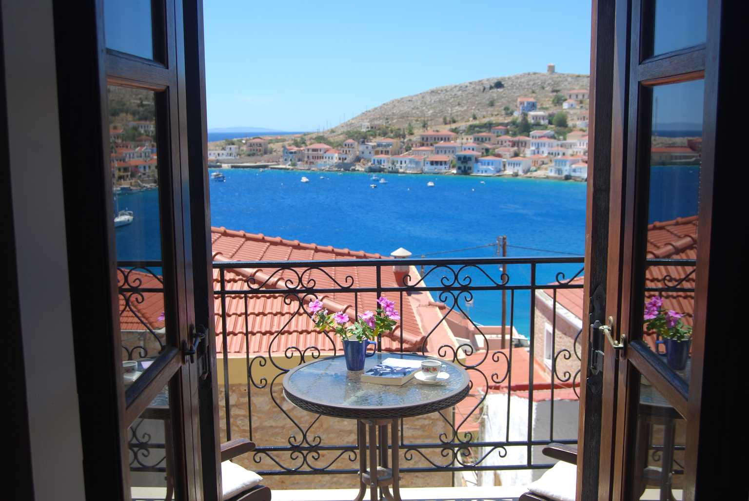 villa elena master bedroom balcony view from inside