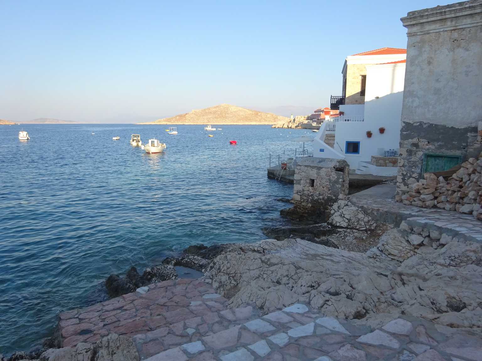 chalki tsantou beach view sea and houses